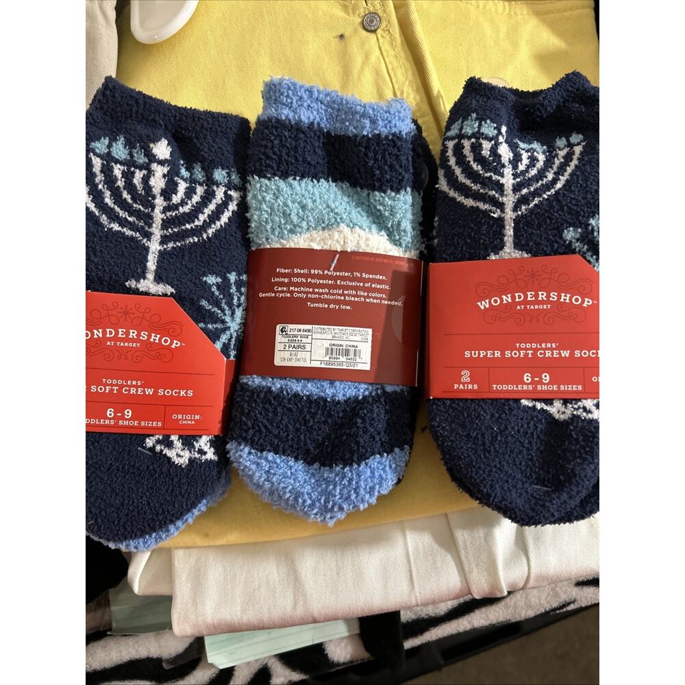 Wondershop Toddler Super-Soft Crew Socks 2 Pair Per Pack Size 6-9 NWT Lot Of 3